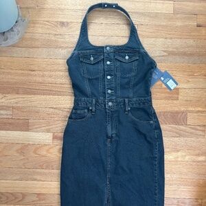 Denim halter dress